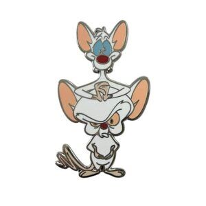 Pinky and the Brain Pin – Hard Enamel Lapel Pin, 2" Nickel Plated Cartoon Pin